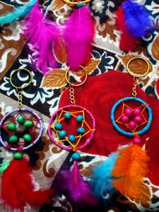 Dreamcatcher Keyrings Multicolour Set Of 10