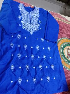 Blue Embroidered Kurta