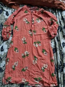 Foral Orange Kurti
