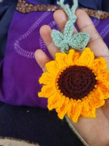 Crochet Sunflower Keychain