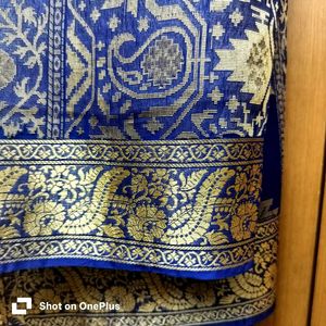 Elegant Blue Banarasi Saree Hardly Worn Once