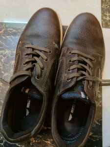 Red Tape Semi Formal Coffee Brown Leather Shoes