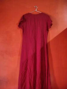 Maroon Maxi Dress with Pockets