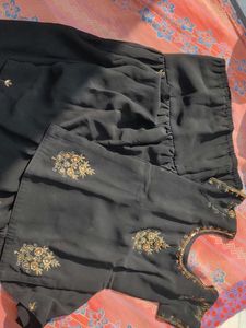 Elegant Black Embroidered Kurta Set