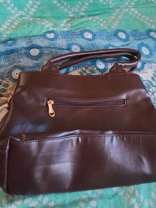 Never Used Brown Geometric Patterned Handbag