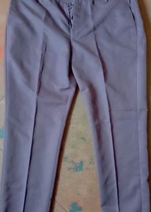 Stylish Gray Formal Pants With Adjustable Elastic
