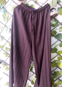 Dark Brown Pleated Plazzos