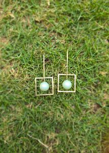 Contemporary Geometric Ball Drop Earrings