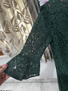 Green Net Dress, Super Trendy