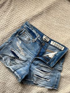 Distressed Denim Shorts