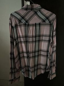 Pink Plaid Cropped Shirt