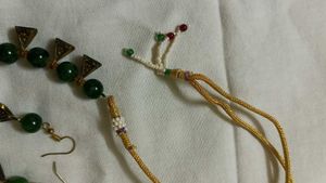 Green Beaded Necklace Set