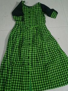 Green Checked Dress