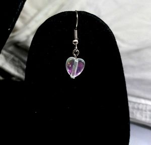 Handmade Clear Heart Earrings