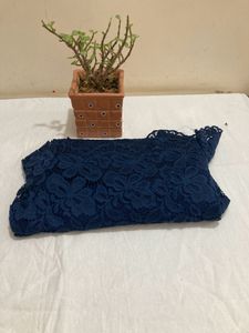Net Navy Blue Short Dress