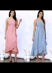 Pinteresty Floral design Ruffle Hem Midi Dress