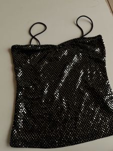 Sequin Black Top