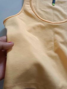 Solid Trendy Crop Top Yellow