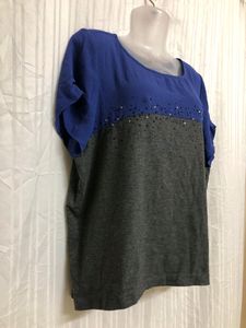 Keraia Grey &amp; Purple Top