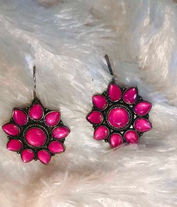 Pink Flower Earrings