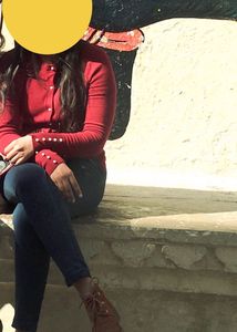 ZARA Knit Cardigan With Pearls