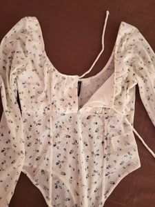 H&amp;M Floral Long Sleeve Bodysuit /Size-S