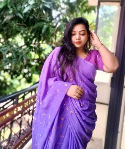 Purple Floral Saree