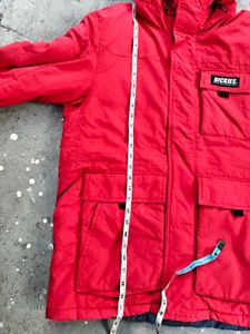 DICKIES RED HODDED PUFFER JACKETS