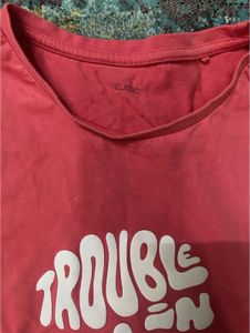 Red &#34;Trouble In Mind&#34; Graphic Tee