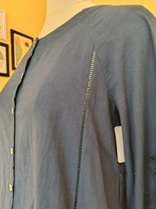 Blue Embroidered Sleeve Co-ords Set