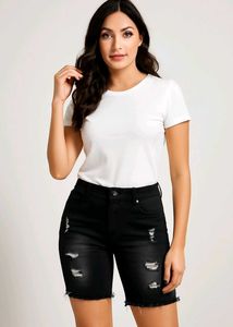 Black Denim Shorts