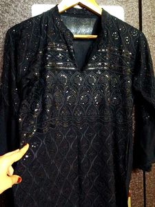 Chickenkari Black Kurta