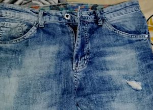 Vintage Wash Denim Jeans For Men Size 30