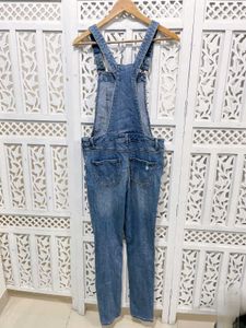 Distressed Blue Denim Overall D