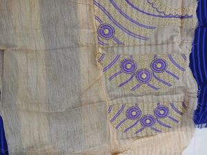 Cotton Silk Purple Saree With Blouse