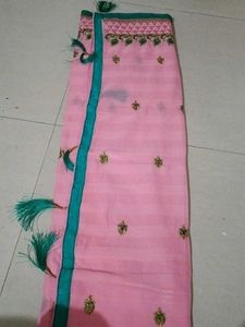 Pink Embroidered Saree