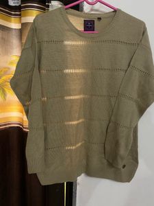 Knitted Olive Green Long Sleeve Tshirt