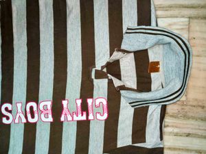 Boys Stripes Collar T-Shirt Half Sleeves