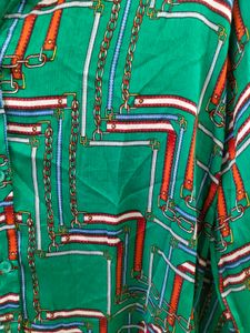 🏛️ Vintage Luxe Emerald Chain Print Shirt 🏛️