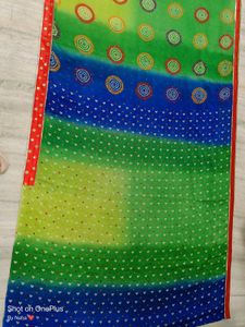 🇳🇿💫💗 Bandhej Print Elegant Blue &amp; Green Saree