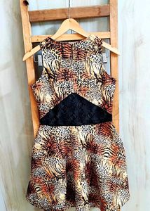 Brown Printed Dress Bust Size-28