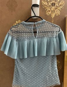 Light Blue Polka Dot Blouse