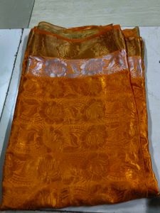 Elegant Orange Banarasi Saree
