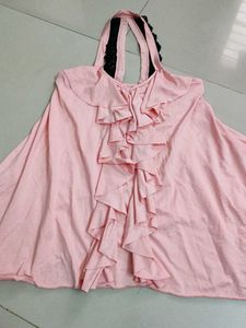 Pink Ruffle Mini Dress