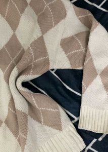 Korean Check Aesthetic Oversized Sweaters