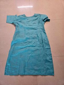 Teal Embroidered Kurti and Pant