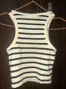 H&amp;M Striped Cropped Tank Top
