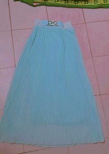 Mint Pleated Midi Skirt
