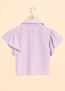 Lilac Puff Sleeve Blouse Shirt