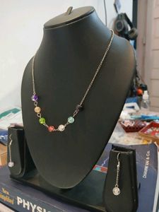 Colorful Crystal Necklace &amp; Earring Set